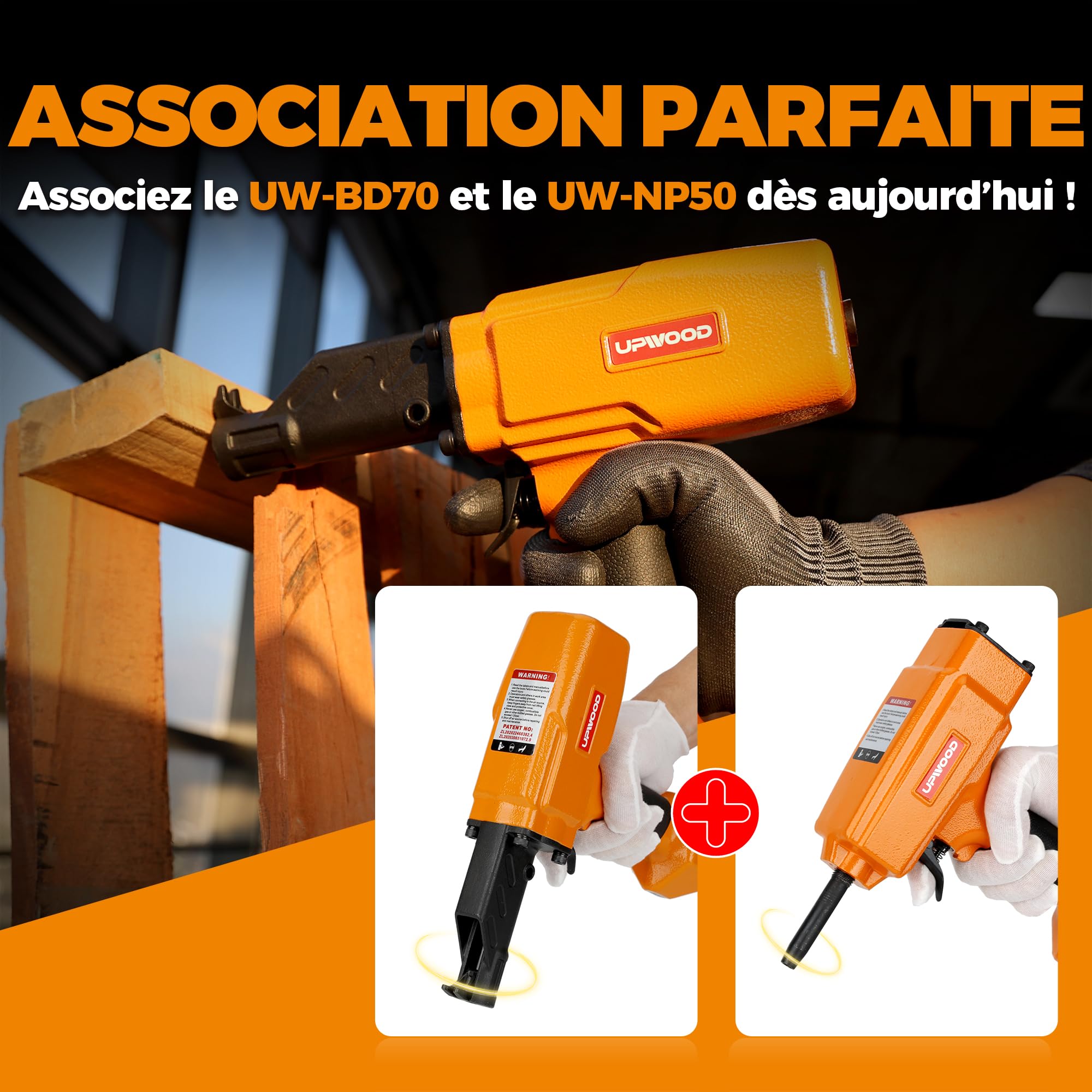 Extracteur de clous pneumatique professionnel Outil pneumatique pour enlever les clous pour bois de palette, clôture en bois