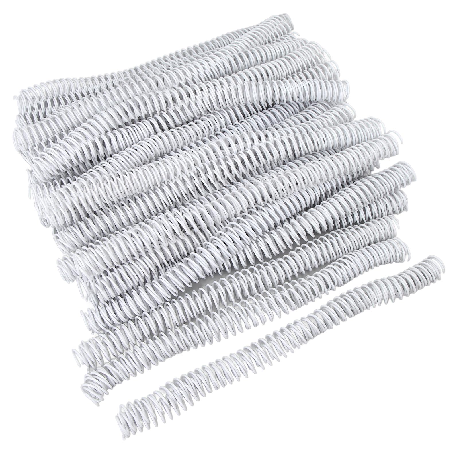 100 pezzi di bobine per rilegatura a spirale, diametro 16 mm, passo 4:1, spine in plastica per fogli A4, raccoglitori con capacità di 140 fogli e rotazione a 360° per progetti scol (Bianca)