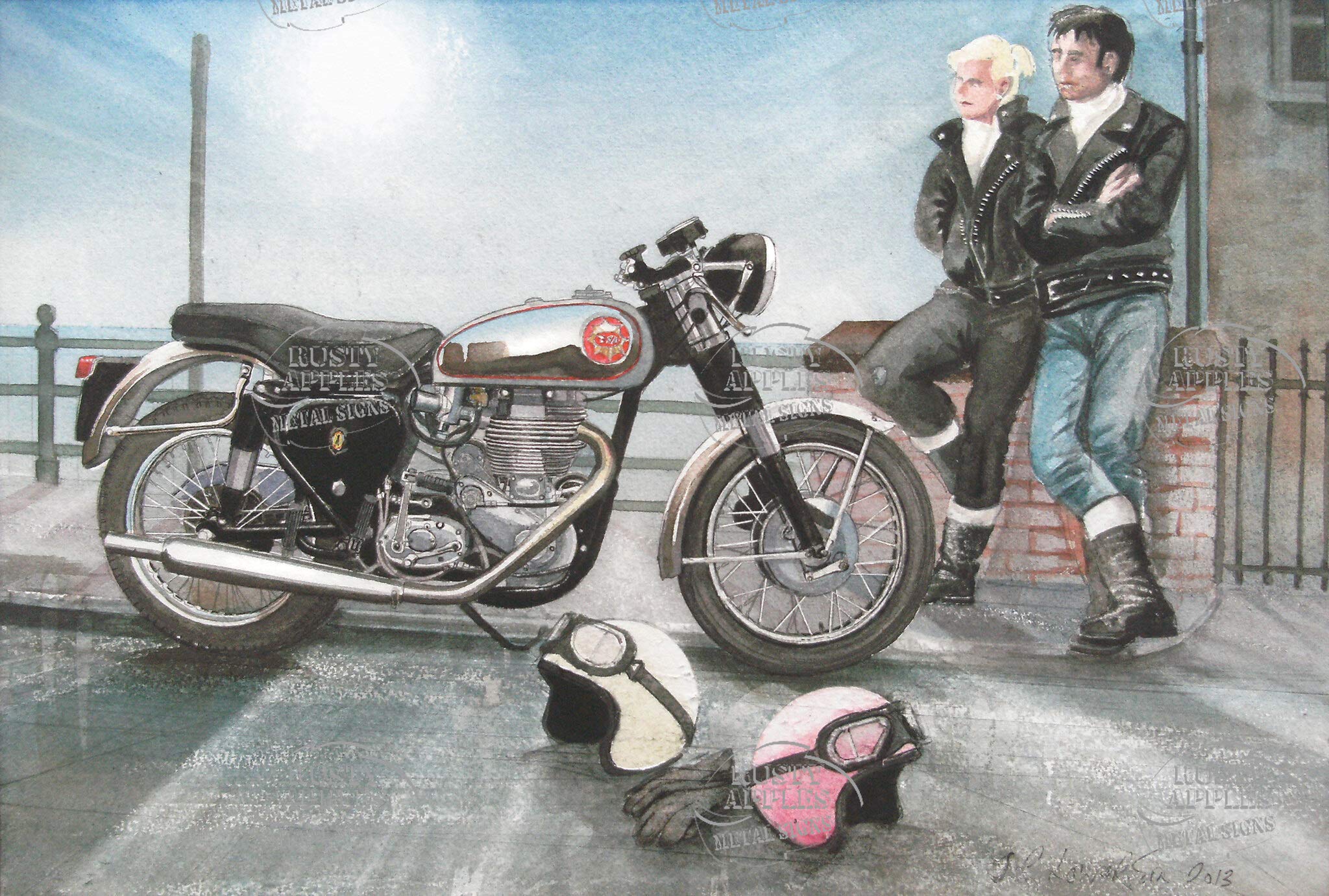The Rusty Apples Metal Sign Co Bsa - 1957 Goldstar - The Worlds Greatest Motorcycle Metal Wall Art (8” X 6” 200 X 150 Mm)