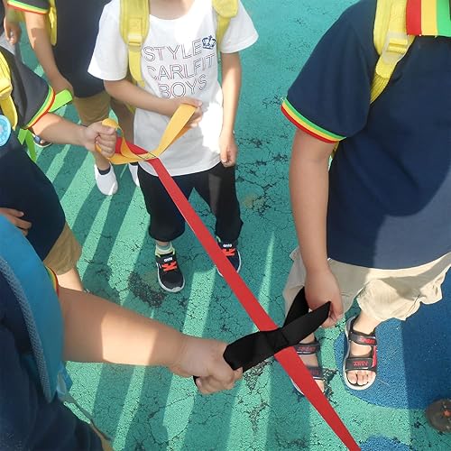 Miniatura 4 de Cuerda de caminar para niños pequeños, cuerda colorida para preescolar, guardería, escuela, niños, al aire libre, asas coloridas para mantener a los