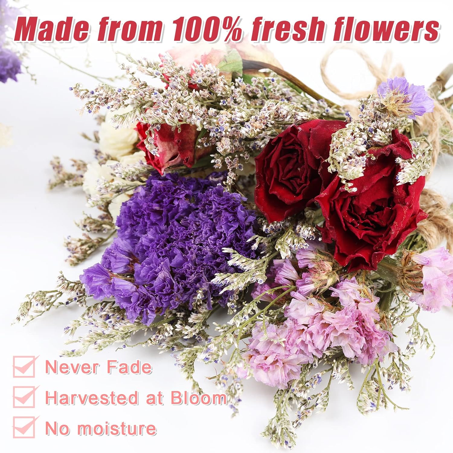 10 Pack Dried Flower Bouquets Mini Dried Flower with Stem Forget Me Not Dried Embossing Natural Flower Bundles Artificial Flower Dried Floral Arrangement for Vase DlY Wedding Decor (Forget Me Not)