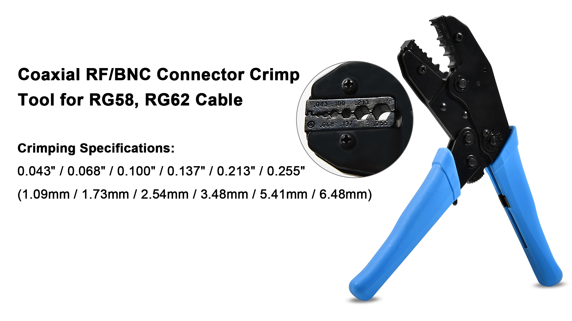 KingBra 1Set BNC Crimp Tool, Rotary Coaxial Cable Stripper for