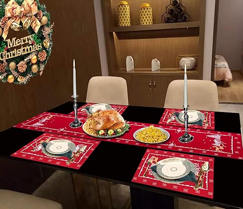 Miniatura 4 de Simhomsen - Mantel pequeño con diseño de reno bordado para fiestas de Navidad