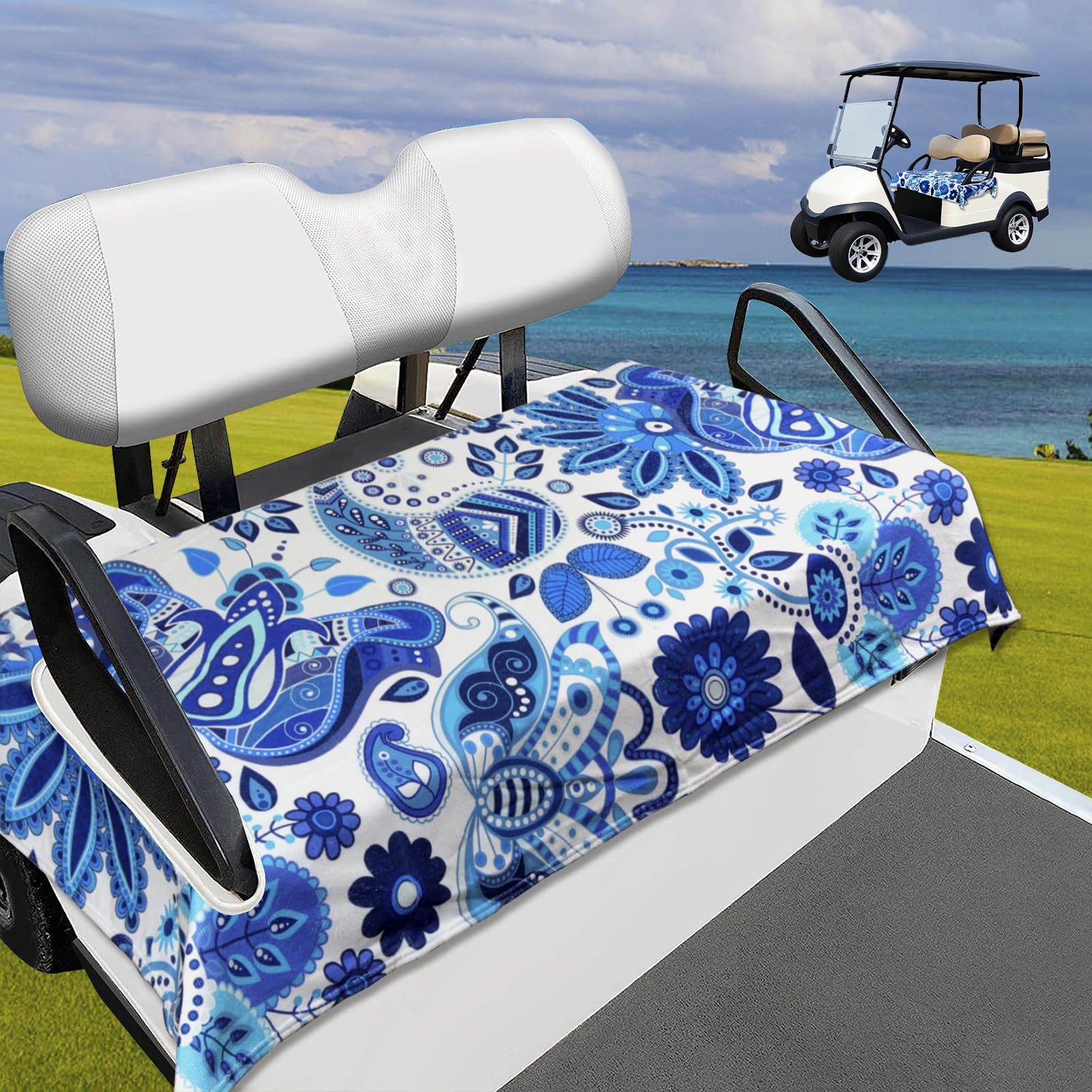 ゴルフカート用シートカバー⛳+雨用カバーリバーシブル　キルト＋撥水オックス ゴルフカート用シートカバー⛳+雨用カバー 一体型リバーシブル