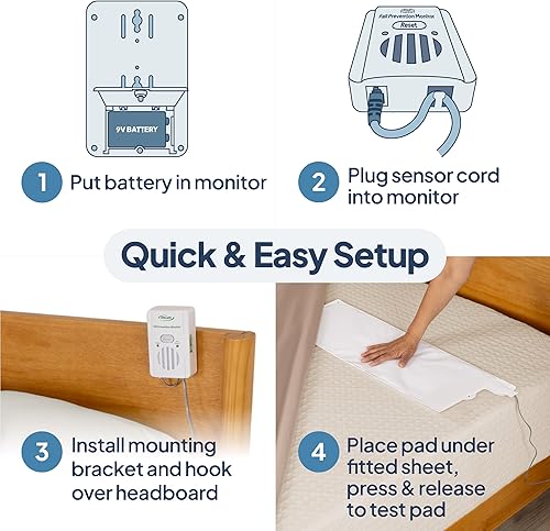 Miniatura 4 de Alarma de Cama Inteligente Smart Caregiver para Adultos Mayores – Sistema de Prevención de Caídas con Almohadilla de Cama Sensora de Peso de 10"x30"