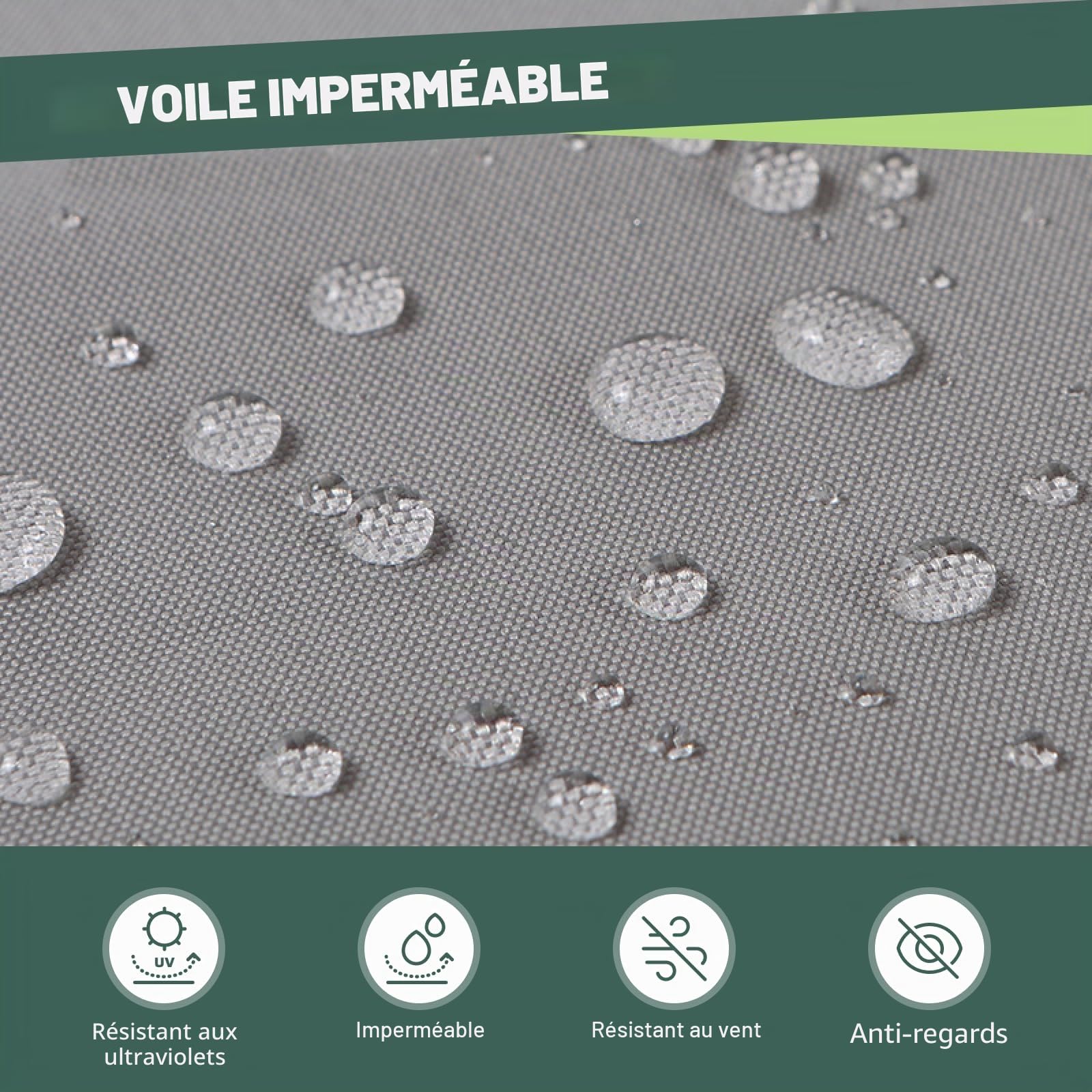 Voile d'ombrage triangulaire imperméable pour extérieur, 4 x 4 x 5,7 m, avec protection UV pour jardin, piscine, terrasse, activités de jardin et utilisation familiale (jaune clair)