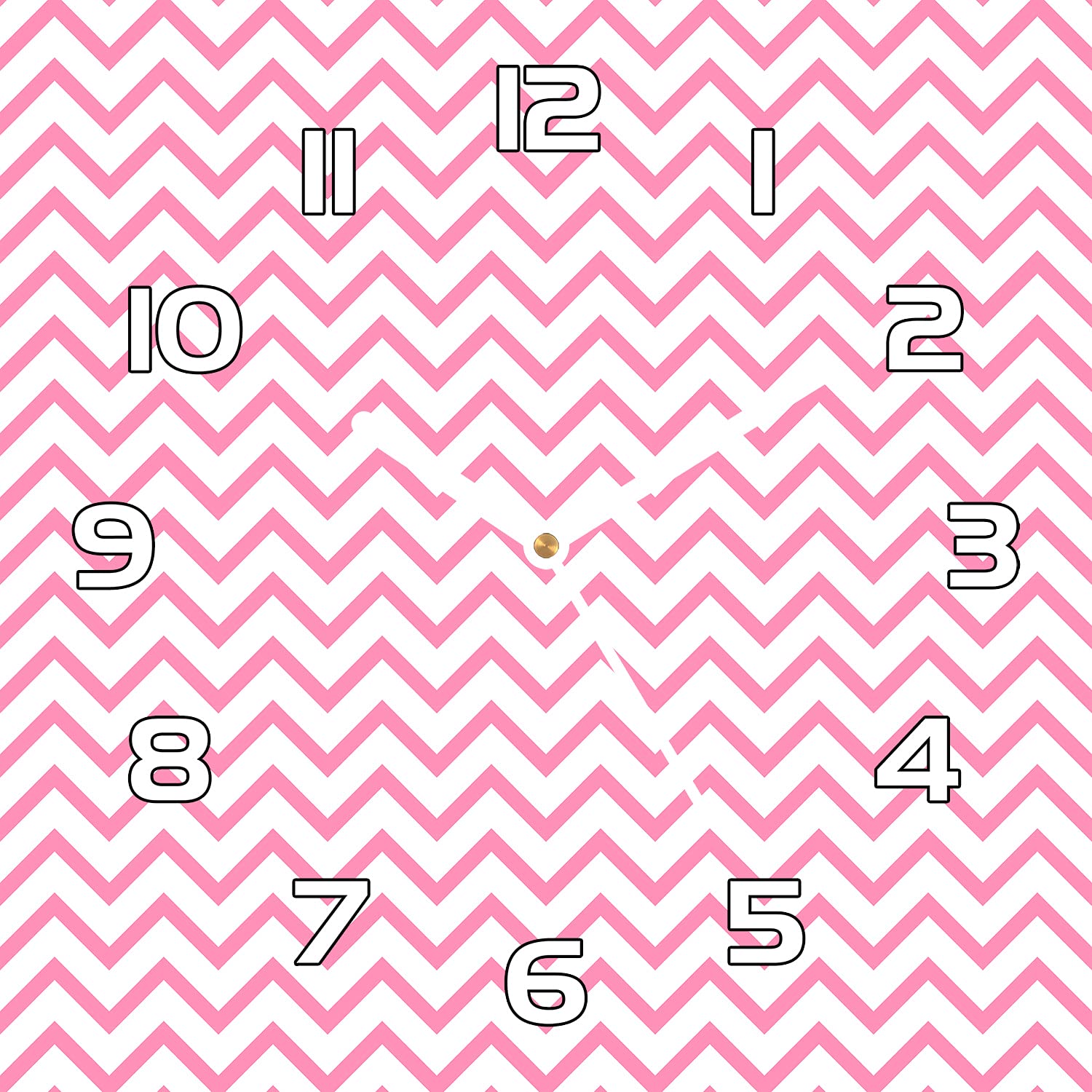 Horloge en verre 30x30 cm Coloray avec motif chevron zigzag moderne et aiguilles noires