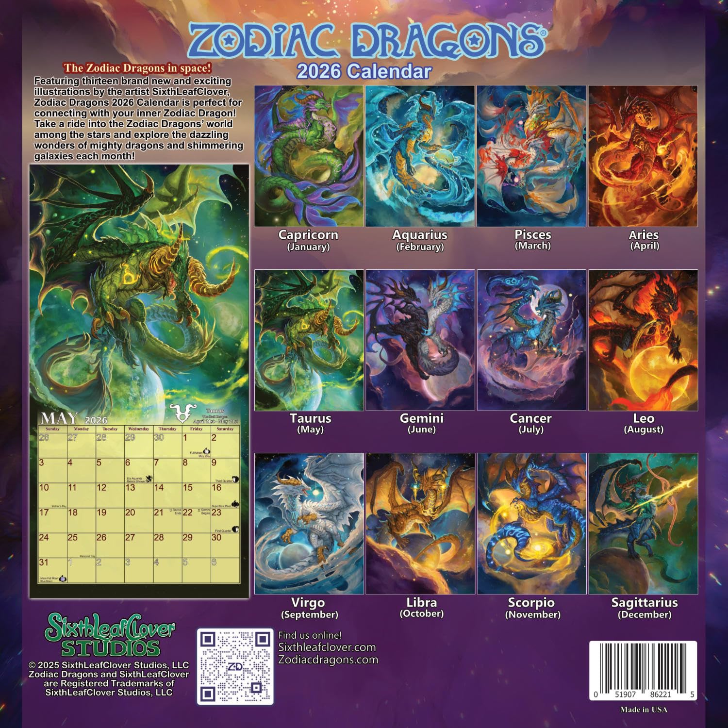 2026 Zodiac Dragons Fantasy Wall Calendar Limited Edition - Image 2