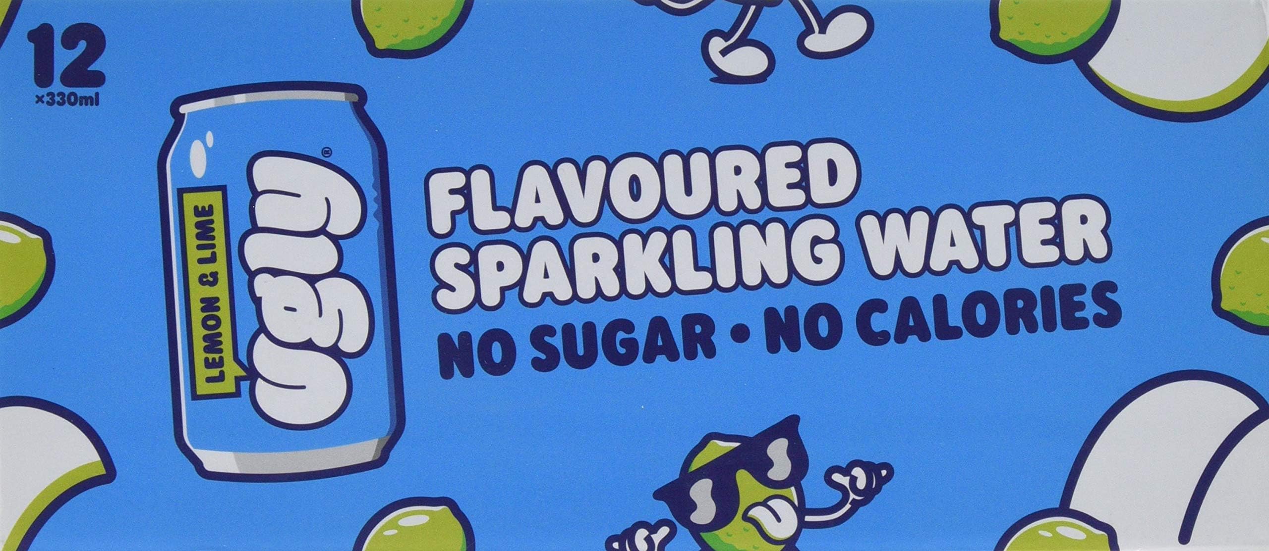 Ugly Lemon & Lime Flavoured Sparkling Water - No Sugar - No Calories - (12 x 330ml)