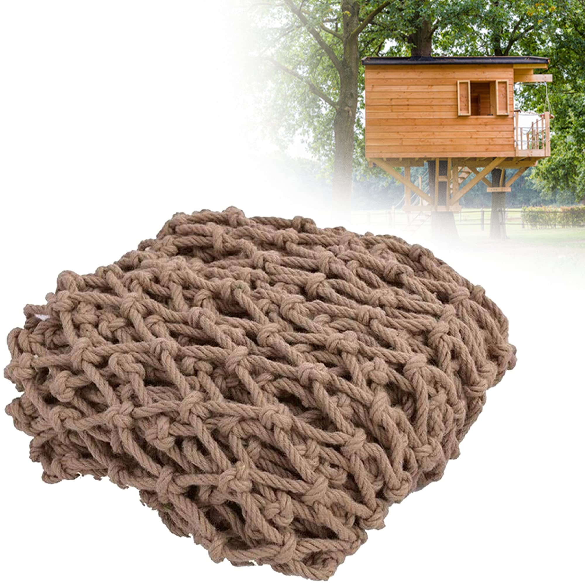 TGHY Red de Seguridad de la Casa del árbol Escalera de Cuerda Red Protección contra Caídas de Entrenamiento Red de Escalada Cáñamo de 12mm Cerca de la Casa Juegos del Patio Trasero