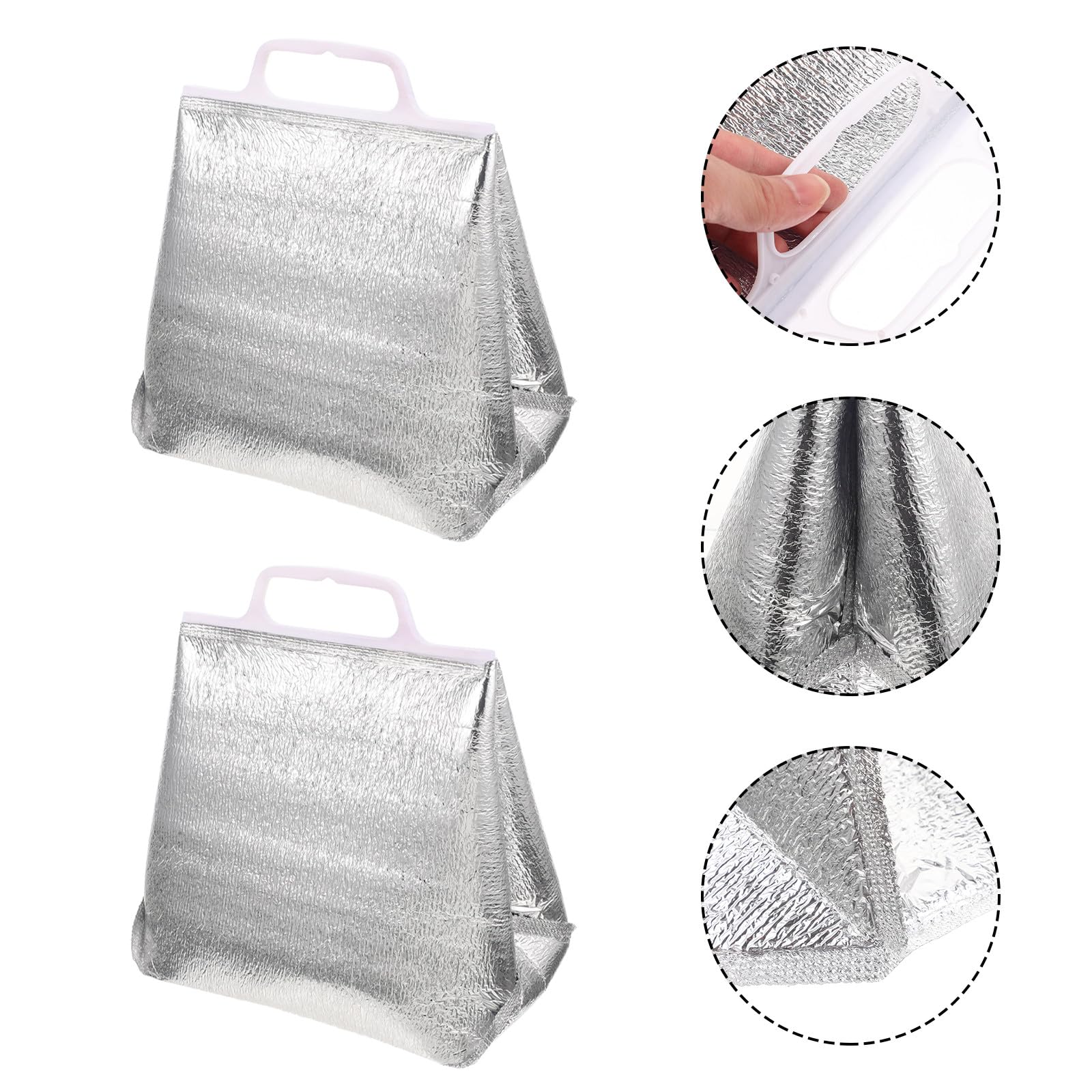 Bolsa Térmica Porta Alimentos Aislamiento de Espuma de Perla y Aluminio, Bolsa de Mano para Conservar Comida y Tartas, Adecuado para Trabajo y Picnic