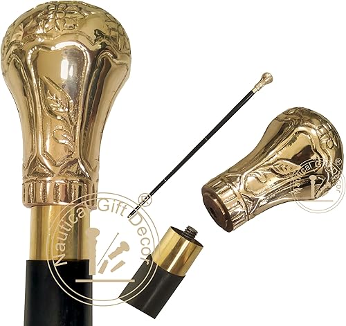 Nautical Gift Decor Réplica de Bat Masterson Vintage Bastón para caminar regalo de perilla 36-37 pulgadas aprox