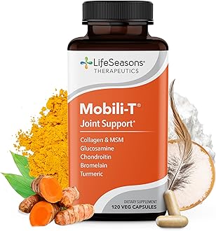 Mobili-T - Joint Support Supplement - Reduces Aches & Discomforts - Increase Range of Motion - Rebuild Tissue & Cartilage - MSM Chondroitin Collagen Glucosamine & Turmeric - 120 Capsules