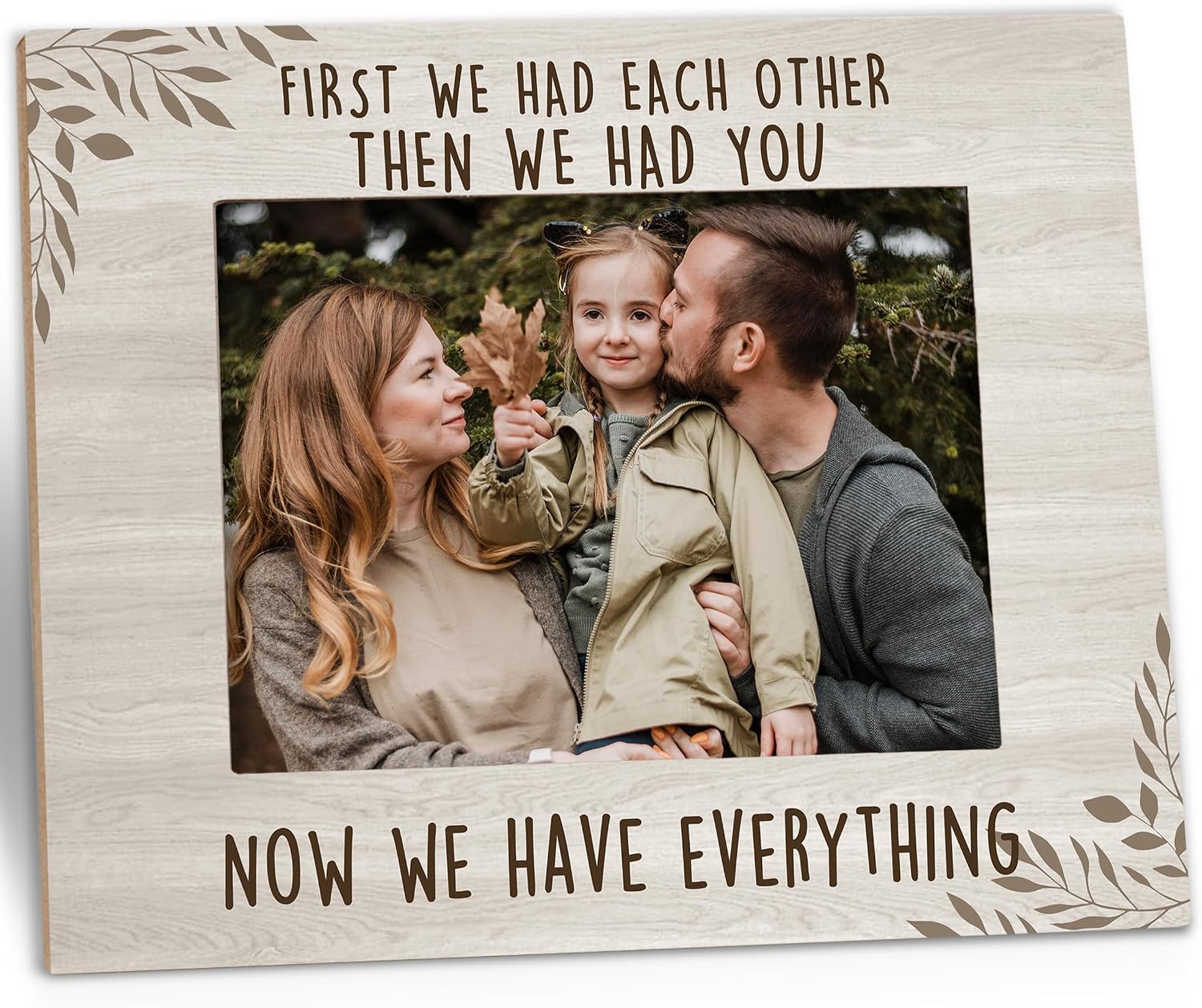 New Parents Picture Frame - Parents Gifts, Grandparents Baby Announcement Frame, Now We Have Everything Grandparents Wooden Picture Frame 5x7 for Tabletop or Wall Hanging