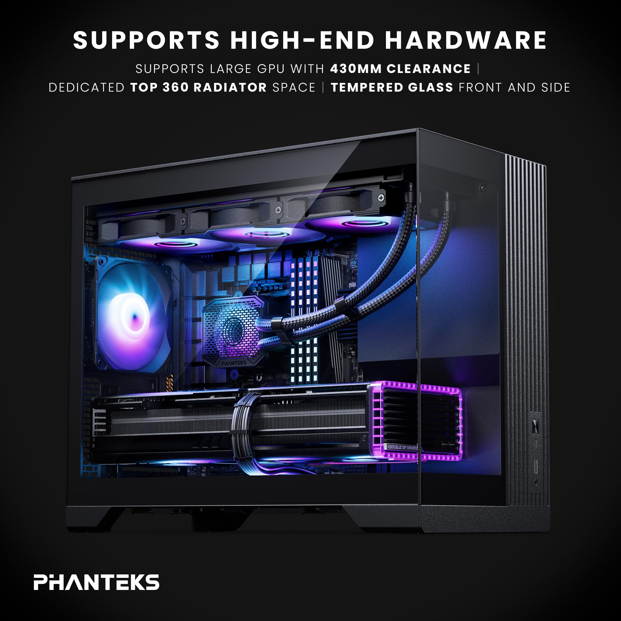 Phanteks XT V3, Case Gaming Compatto Micro-ATX, Vetro Temprato Frontale e Laterale, 3 Ventole D-RGB da 120mm incluse, Supporto Radiatore da 360mm, Nero