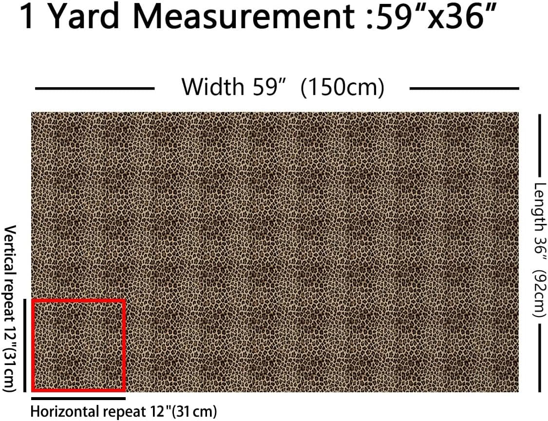 Feelyou Kids Leopard Print Fabric by The Yard 2 Yard, Cowhide Fabric Boys Girls Brown Cow Fur Animal Decor Soft Flannel