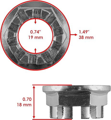 Miniatura 3 de Caltric Buje de rueda de 2 ejes traseros con tuerca compatible con Honda Rancher 420 4X4 TRX420FE TRX420FM TRX420TE TRX420TM TRX420FP 2007-2013