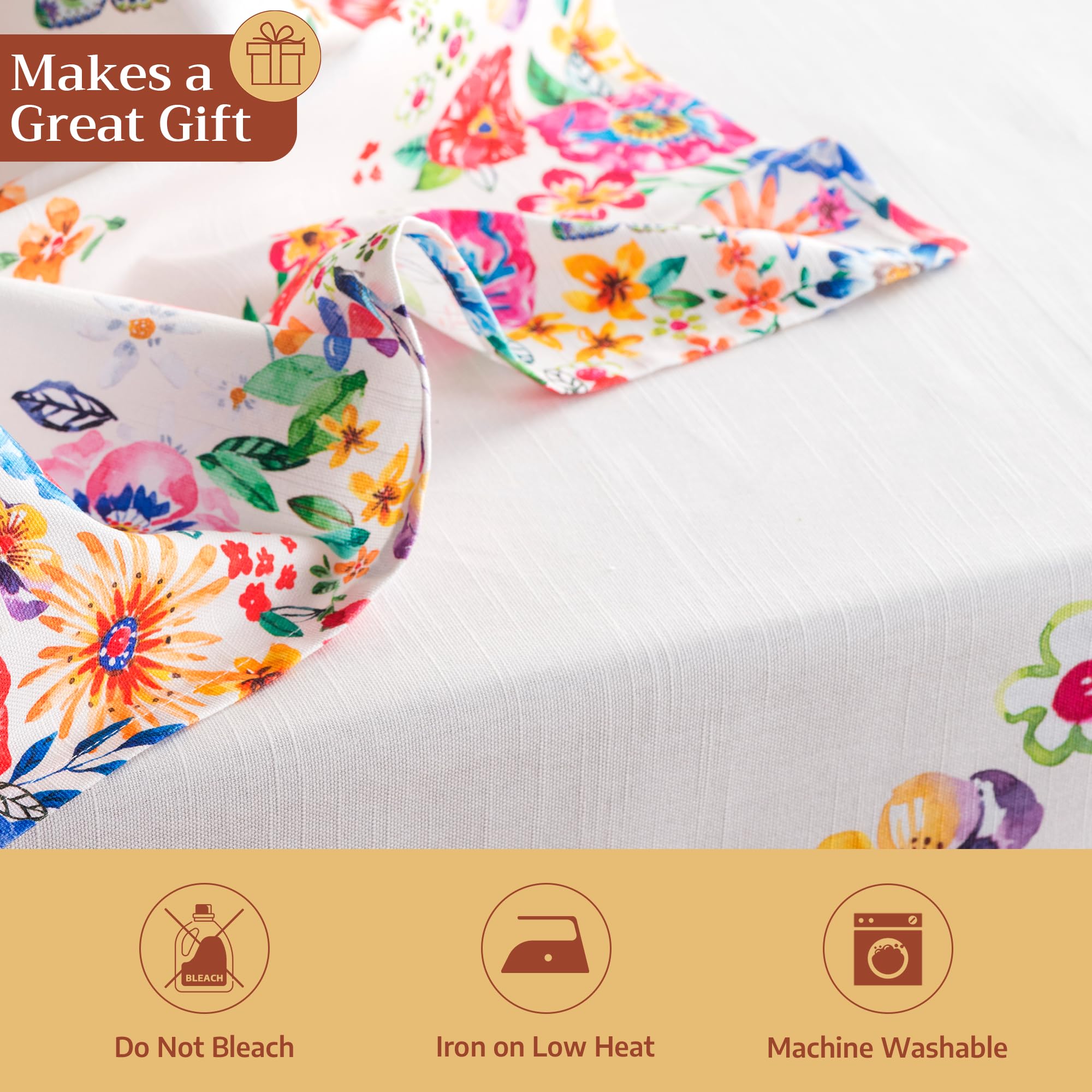 Maison d'Hermine Set di 4 tovaglioli di stoffa, 100% cotone, riutilizzabili, quadrati, lavabili, per cene, feste, matrimoni, ristoranti, Primavera Estate (Happy Florals - High Summer, 45 cm x 45 cm)