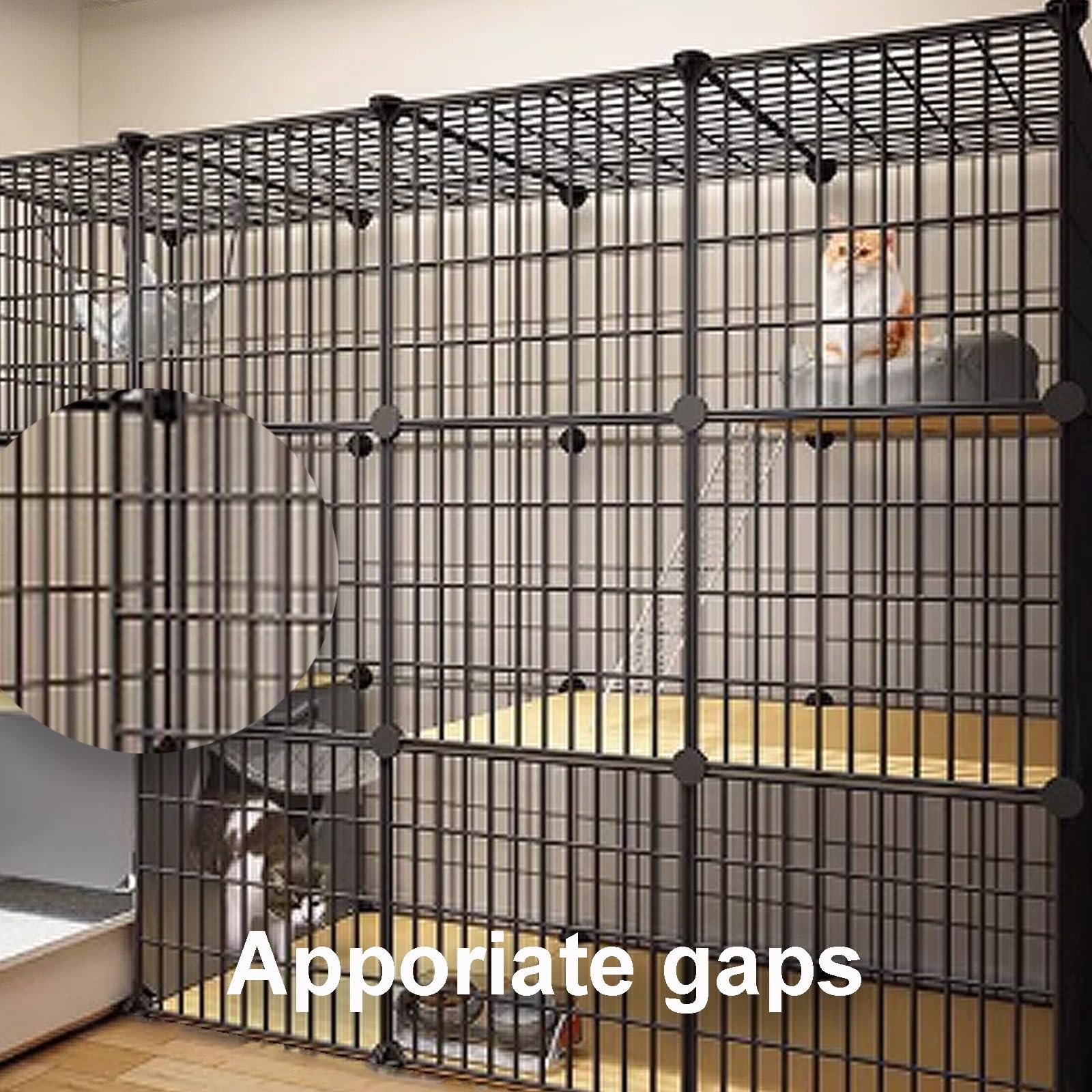 Gabbia per Gatti, recinto per Gatti Catio da Interno, recinto per Gatti Chiuso, Cuccia per Gatti, Cuccia per Gatti con lettiera a Montaggio rapido per furetti e cincillà (73x47x72 cm)