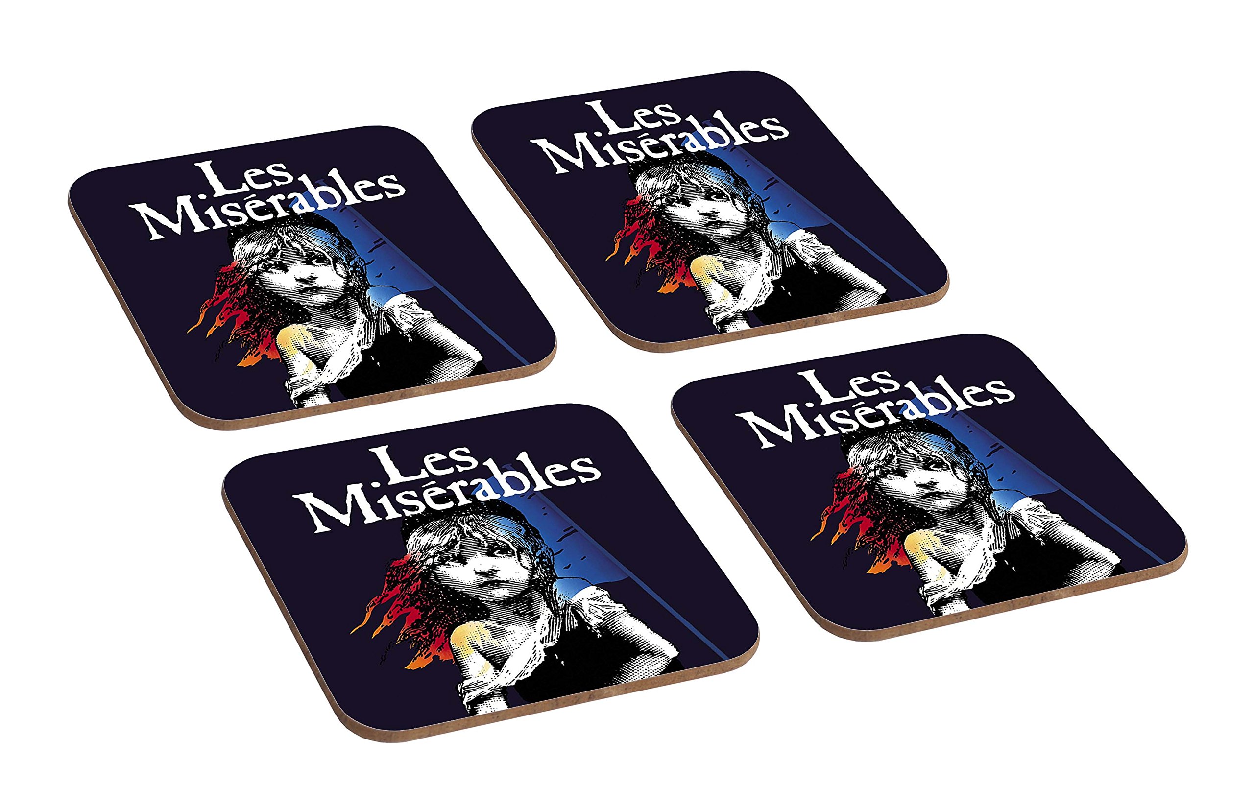 Mugmart Les Miserables Misérables 4 Piece Wooden Coaster Set