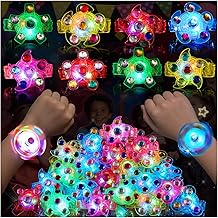 24 Pack LED Fidget Spinner Bracelets - Glow in The Dark Party Favors for Kids 4-8 8-12, Bulk Classroom Treasure Box Toys, Goodie Bag Stuffers, Birthday Return Gifts, Carnival Prize