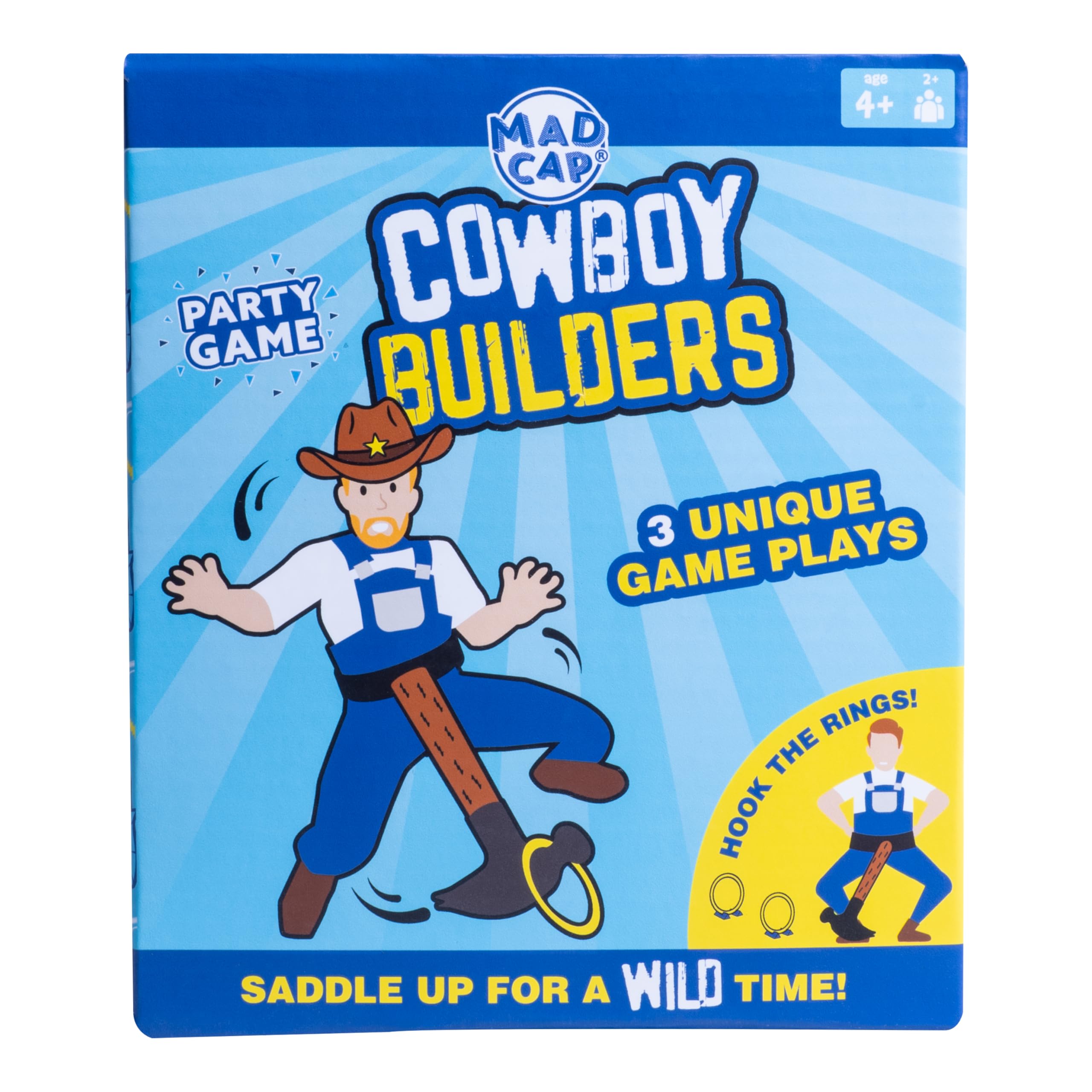 Fizz Creations Cowboy Builders Party Game. Win Points for Hooking Rings in this Hilarious Madcap Party Game. Includes Inflatable Hammer, Belt, Stands & Rings. Fun Party Games Team Building Games