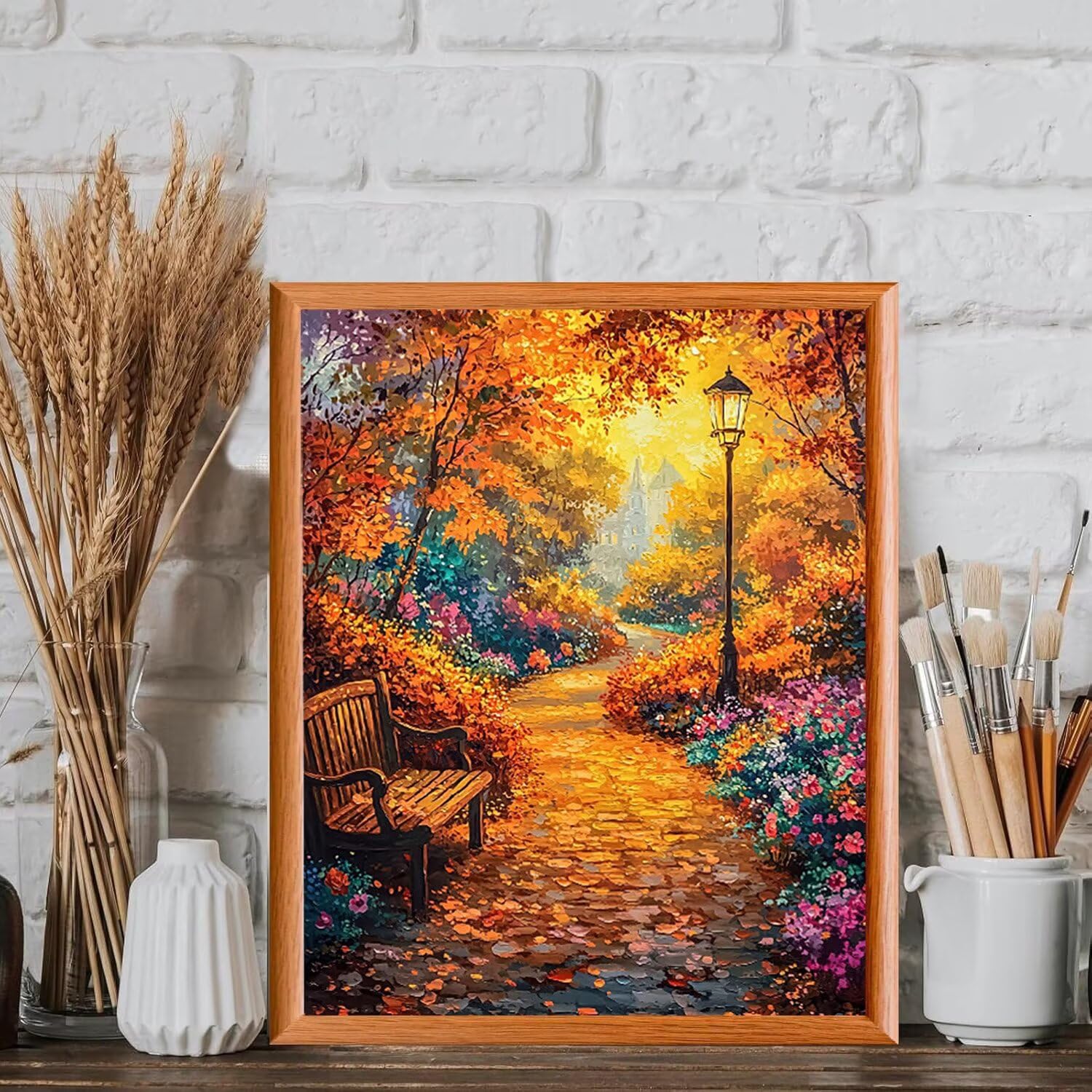 Paesaggio del giardino Dipingere con i Numeri per Adulti, 70x90cm a-462 | Paint by Numbers Kit con Pennelli e Acrilico Pigmento, Fai da te Olio La Pittura di Numeri Kit, Decora la Casa, senza Cornice