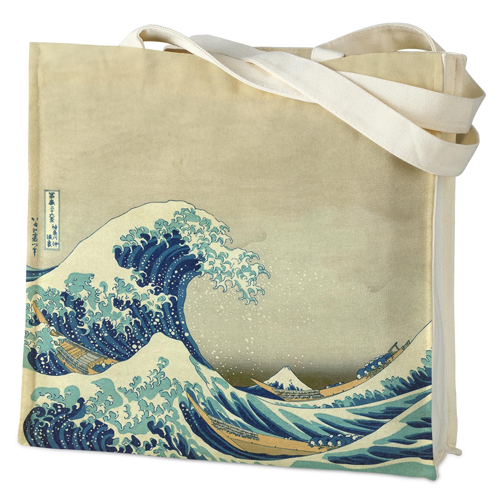 AUSVKAI Canvas Tote Bag Aesthetic for Women, Cute Reusable Bags with Pockets & Snaps for Beach Shopping College Gym Grocery