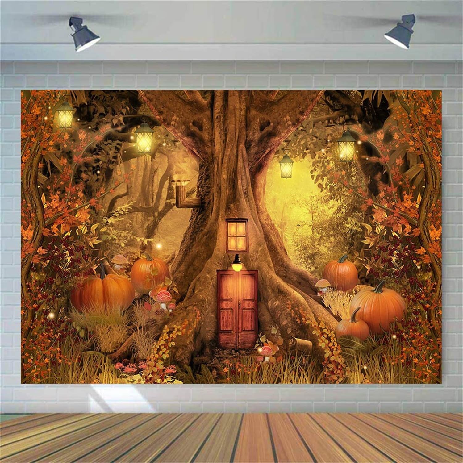 Amazon.co.jp: バック紙 背景紙 バックペーパー ドア 紅葉 かぼちゃ 秋