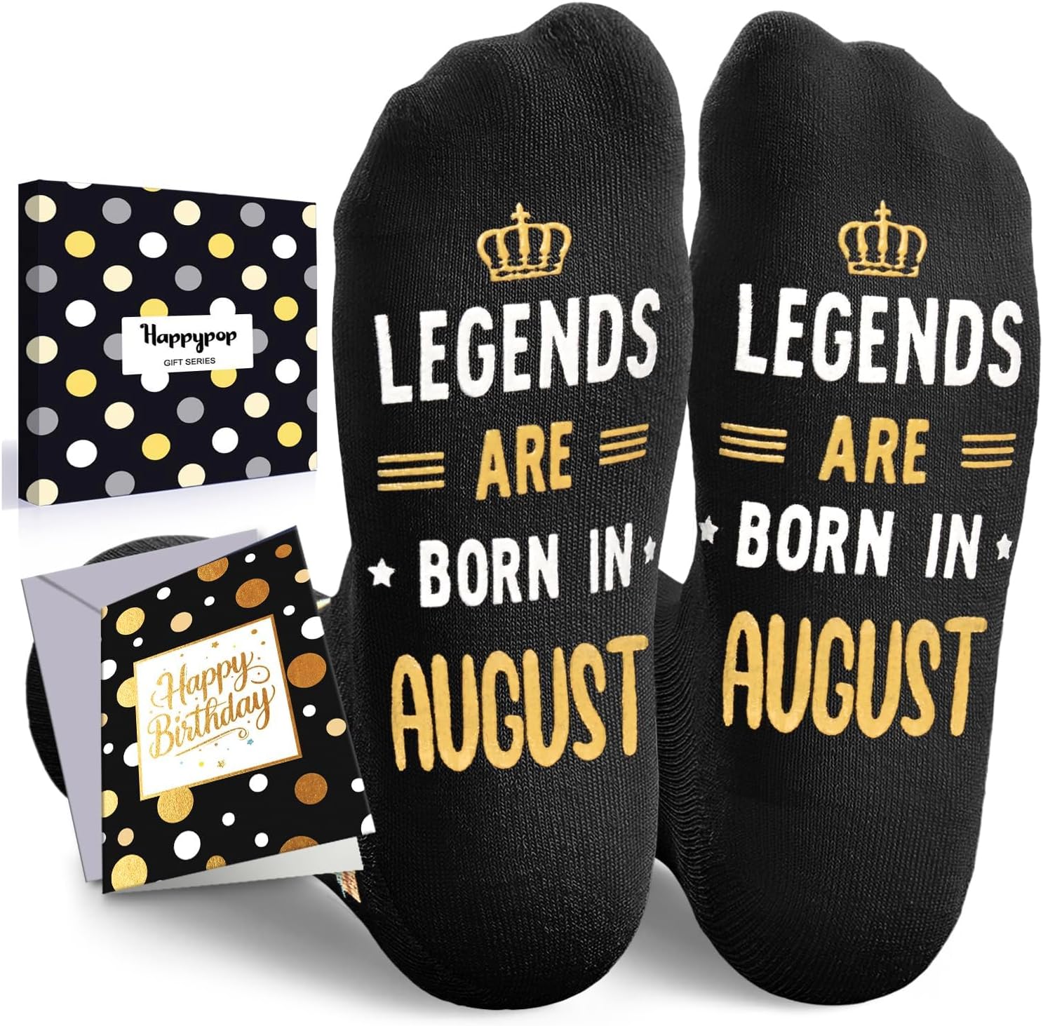 HAPPYPOP Month Birthday Gift for Men - Celebrate Month Birthday Socks for Him Male