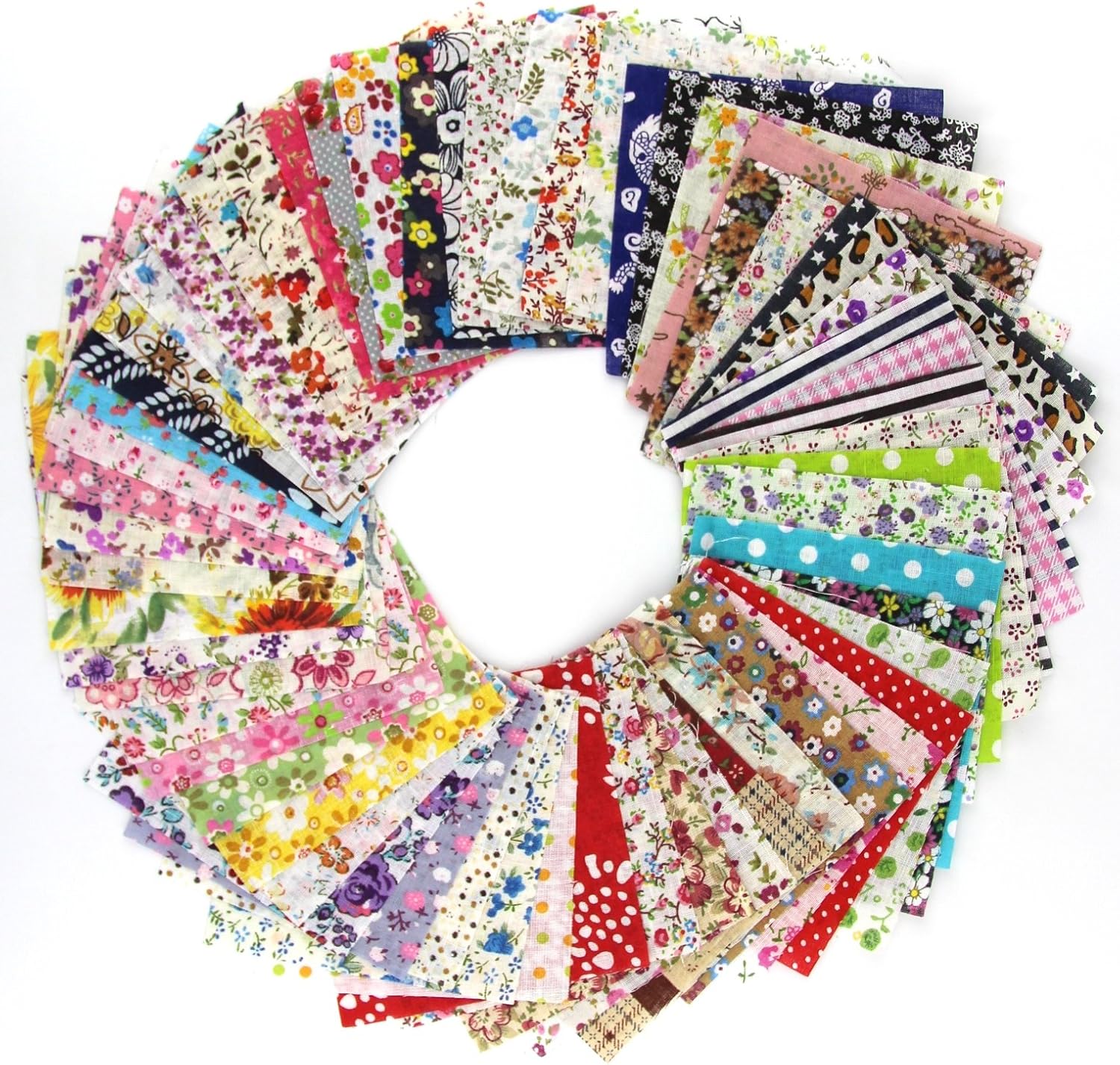 60 Pcs Fabric Printed Boundle Patchwork Squares of 1010cm