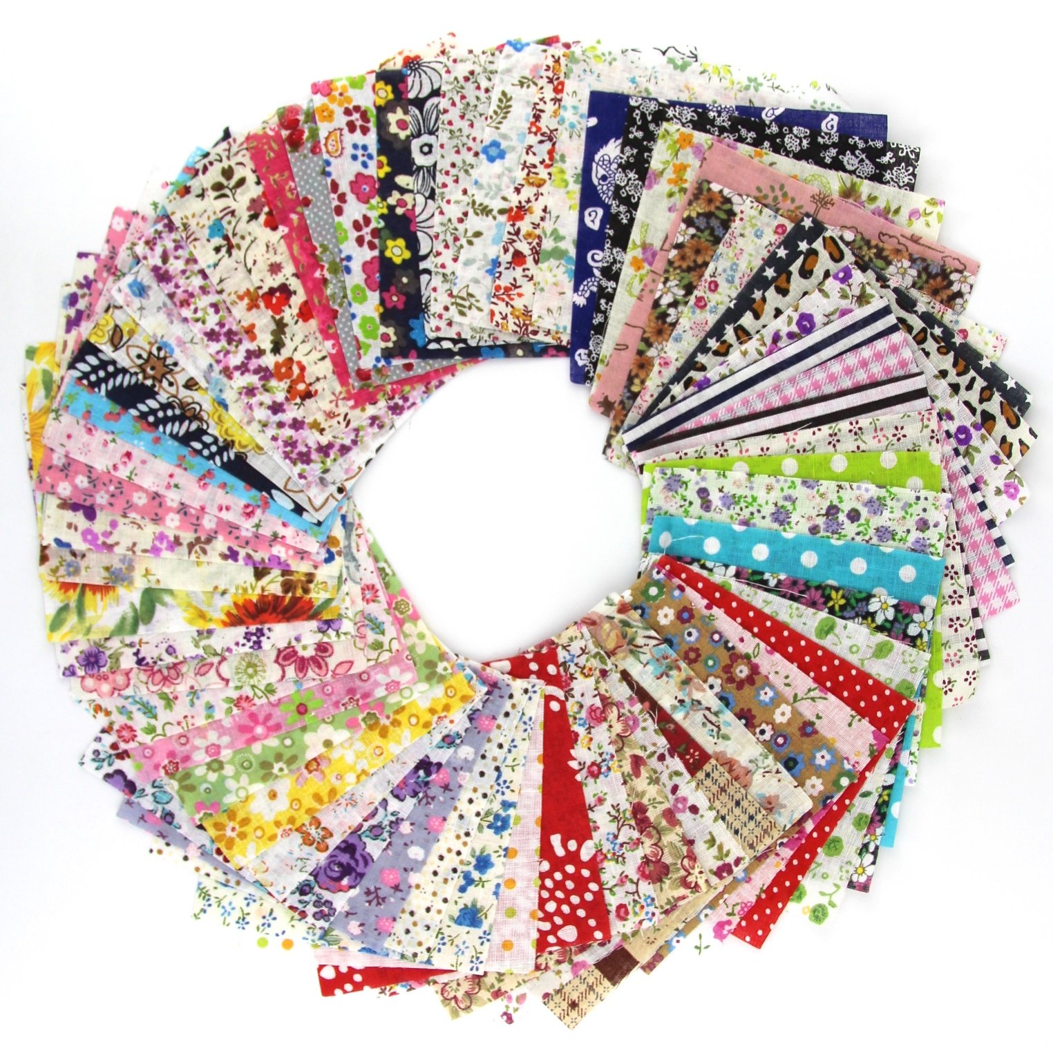 60 Pcs Fabric Printed Boundle Patchwork Squares of 1010cm - Image 2