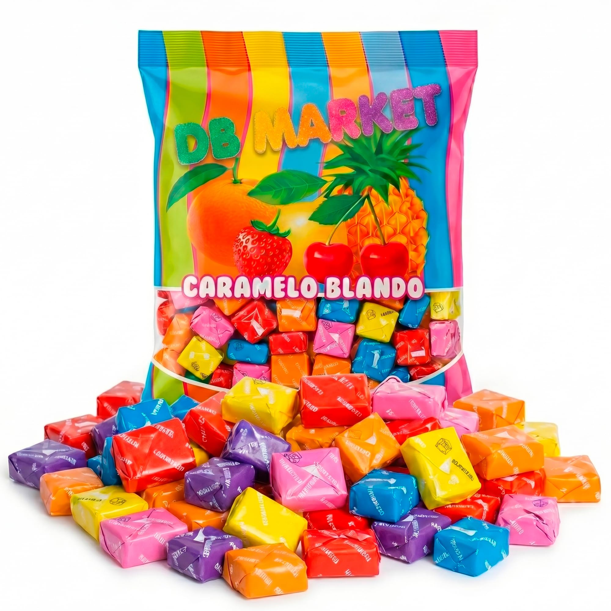 Caramelos Masticables de Sabores Frutales 1Kg Sin Gluten Sin Lactosa
