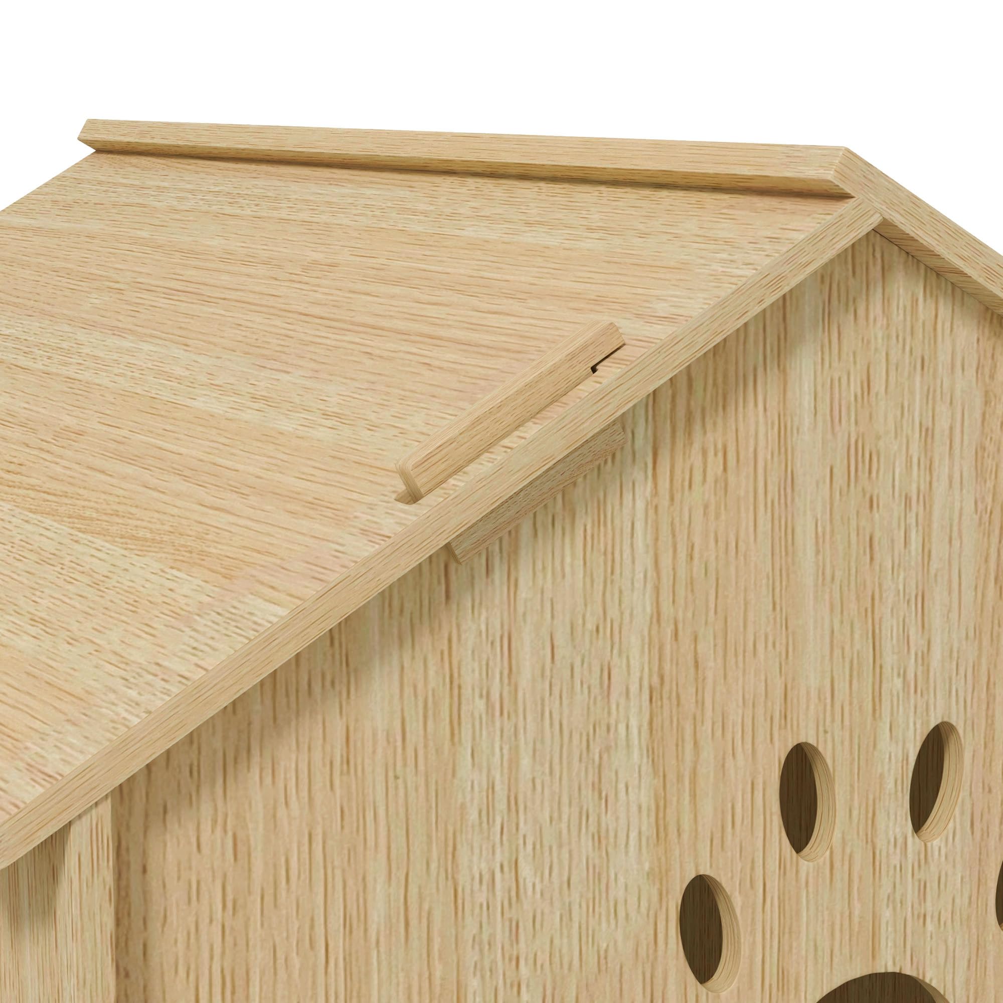 PawHut Caseta para Perros Casa para Perros Interior con Ventana Diseño de Garra Hueca Casita para Perros y Gatos 49,5x41x51 cm Roble