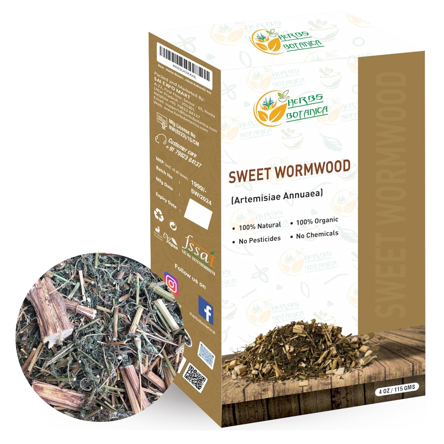 100g Organic Dried Wormwood Herb - Aphrodisiac, Loose Leaf - Foto 4