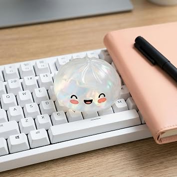 Squishy, Squishy dumpling, Colorful Dumplings Stress Fidget, Soft Squeeze Decompression Dough, Sensory Stress Ball Squeeze Toys (White)