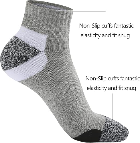 Miniatura 2 de Hepsibah Calcetines tobilleros deportivos para mujer, de algodón, gruesos, de corte bajo, para correr, paquete de 6