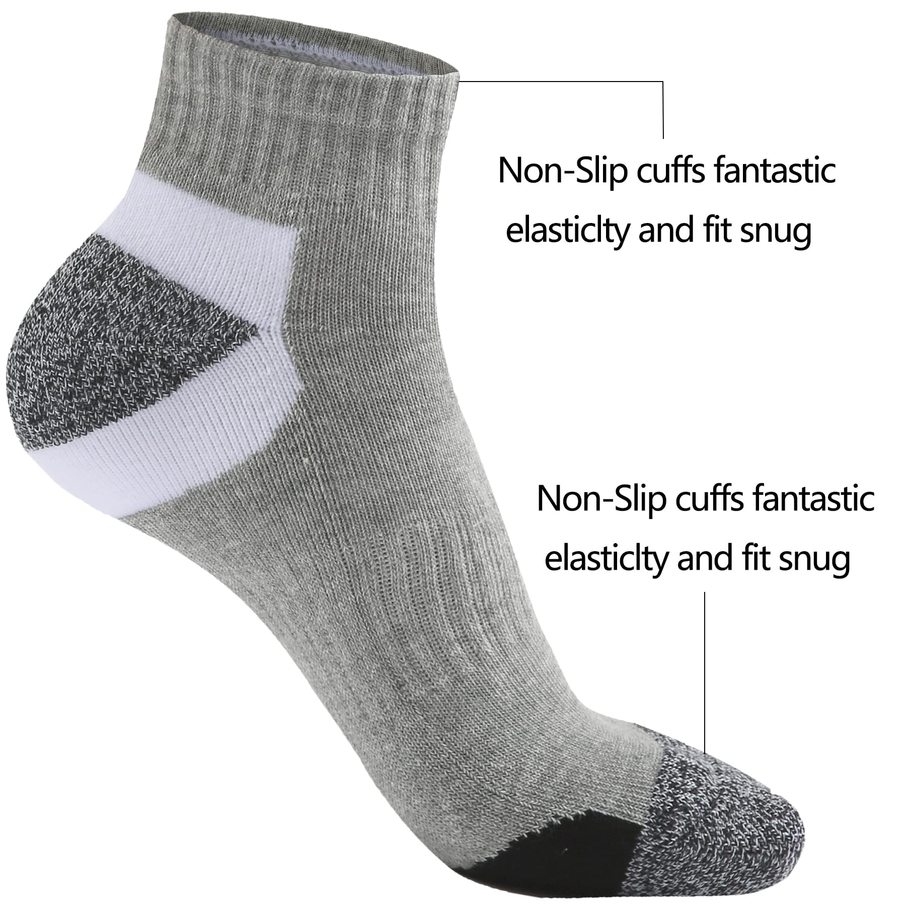Hepsibah Damskie skarpety Athletic Ankle Socks Cotton Thick Cushion Low Cut Running Sport Tab Socks 6 Pack Color Mix 6 Pack Size US Shoe Size 6-11
