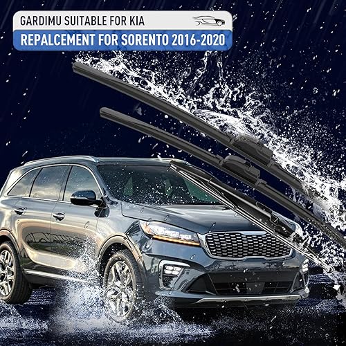 Miniatura 2 de GARDIMU Escobillas de repuesto para limpiaparabrisas Kia Sorento 2016, 2017, 2018, 2019 y 2020, 3 piezas de limpiaparabrisas delantero y trasero de