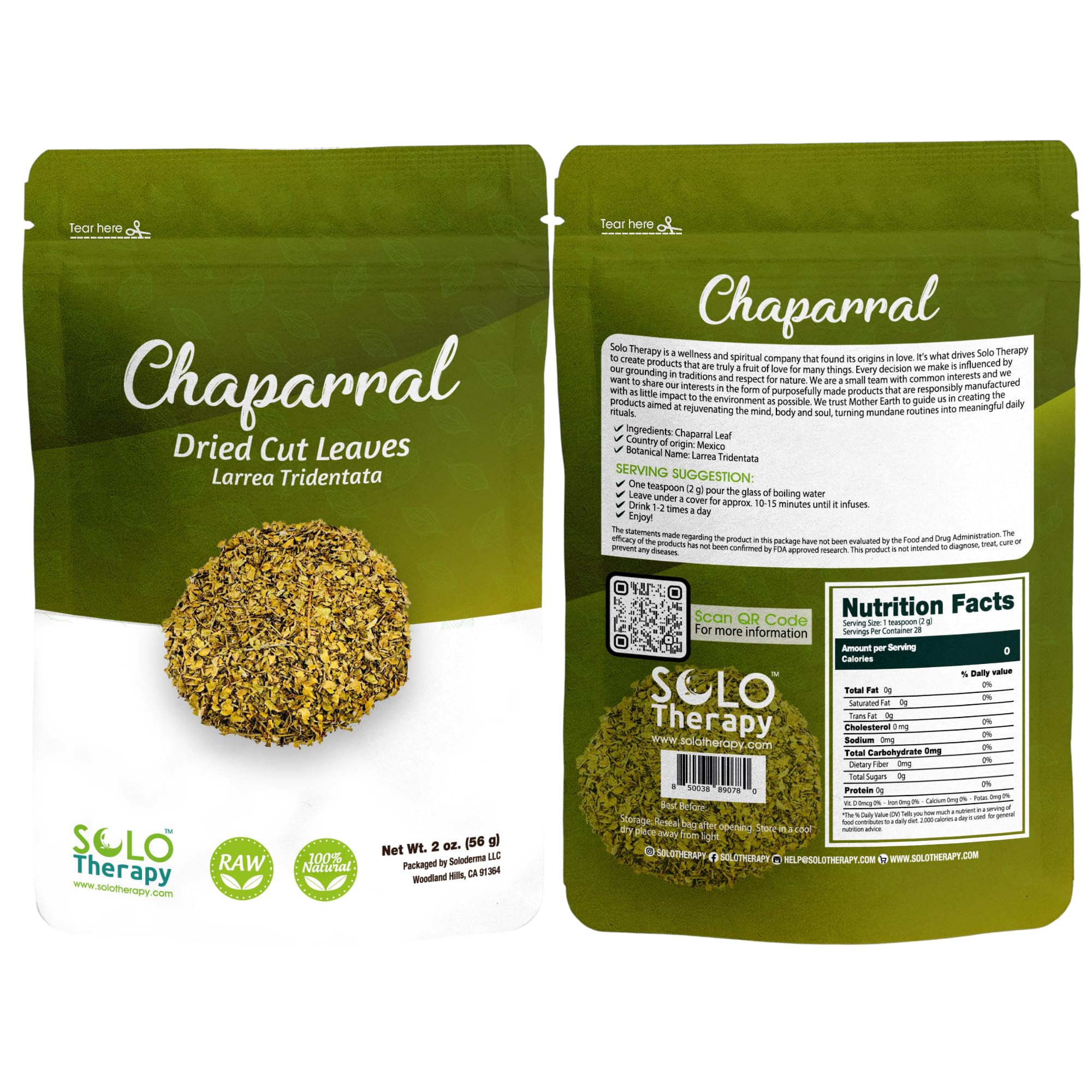 Chaparral Herb Cut and Sifted - 56 grams - Gobernadora Hierba - Creosote Bush - Larrea Tridentata Resealable Bag - 56 grams - Premium Quality (Chaparral Herb)