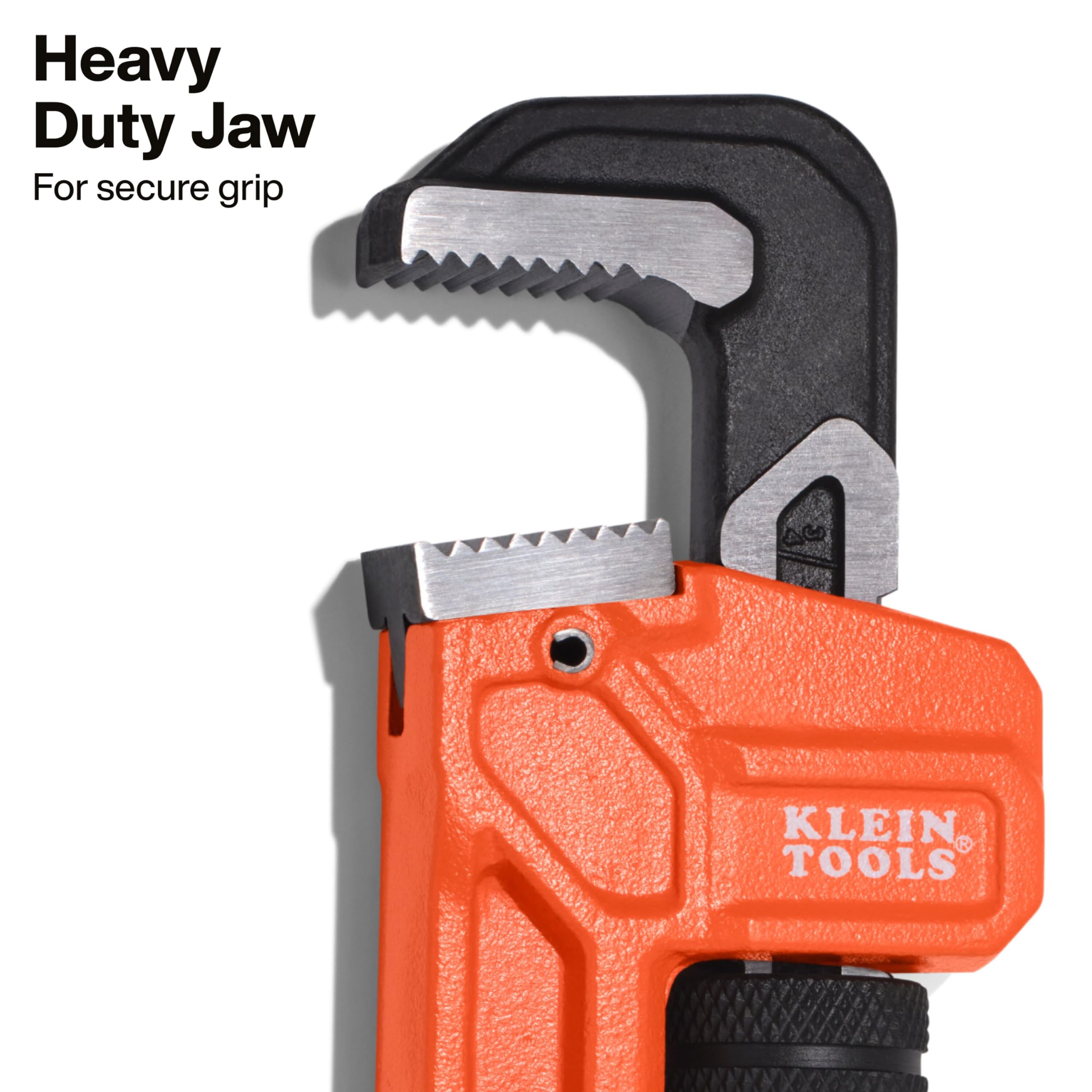 KLEIN TOOLS 68210 Clé à tuyau en fonte de 25,4 cm, clé de plomberie réglable robuste, poignée en I, capacité de mâchoire de 3,8 cm, outils de montage de tuyau pour plomberie professionnelle