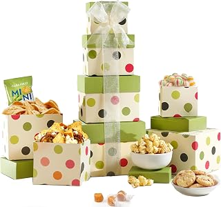 Broadway Basketeers Food Gift Basket Tower Snack Gifts for Women, Men, Families, College, Delivery for, Appreciation, Thank You, Birthday, Corporate, Get Well Soon Care Package
