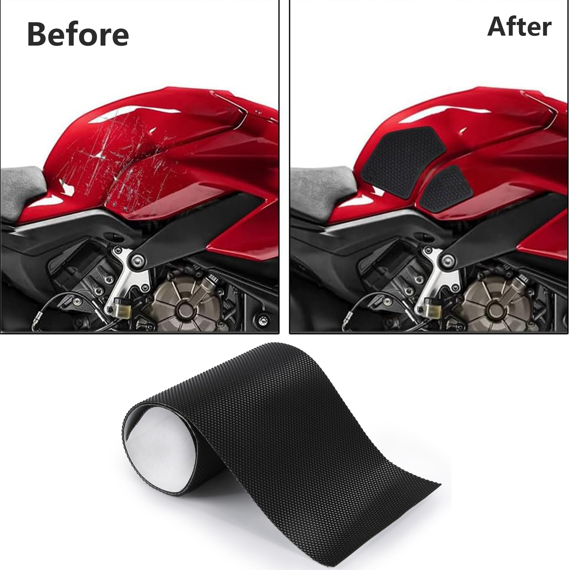 QIUMING Protège Réservoir Protection Moto Carbone | FindTheDeal