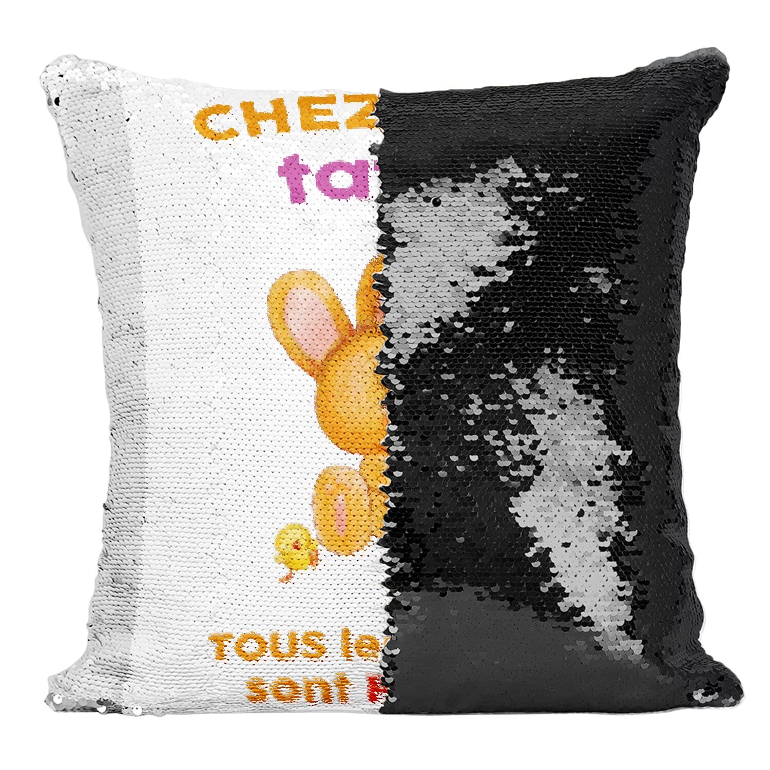 Coussin paillettes Ma Tatie : idée cadeau enfant original pour témoigner son affection
