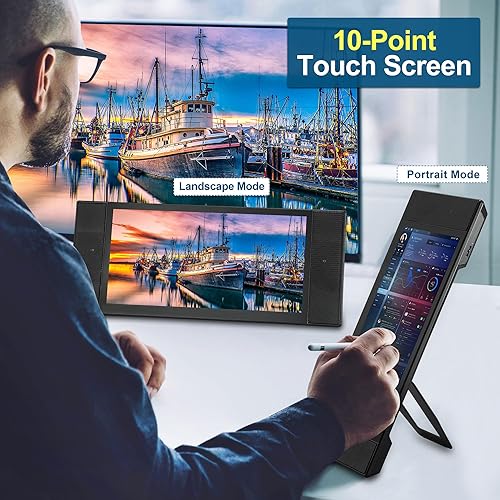 Miniatura 2 de JoyReal Monitor de pantalla táctil portátil para portátil, extensor de pantalla de 12.3 pulgadas, monitor de temperatura VESA, CPU, PC, segunda