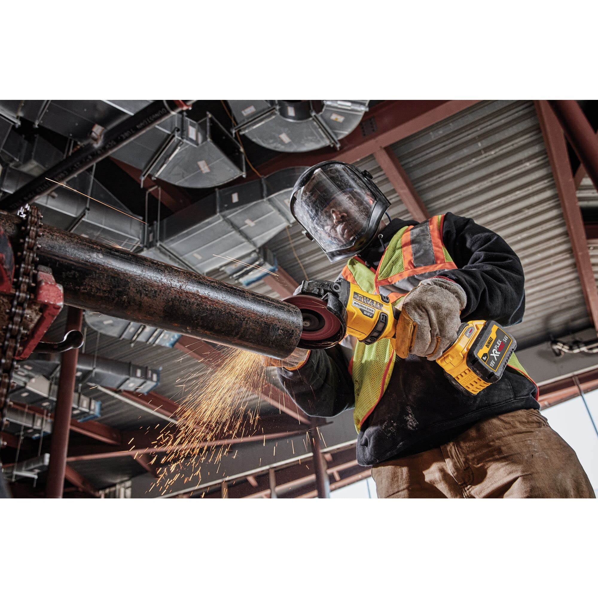 DEWALT DCG418NT-XJ - Mini-Amoladora sin escobillas XR FLEXVOLT 54V