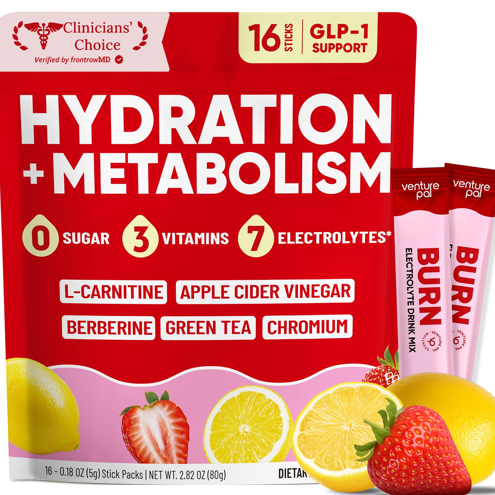 Venture Pal Sugar Free Hydration Packets + Burn Support Electrolytes Powder — Amazon image 11