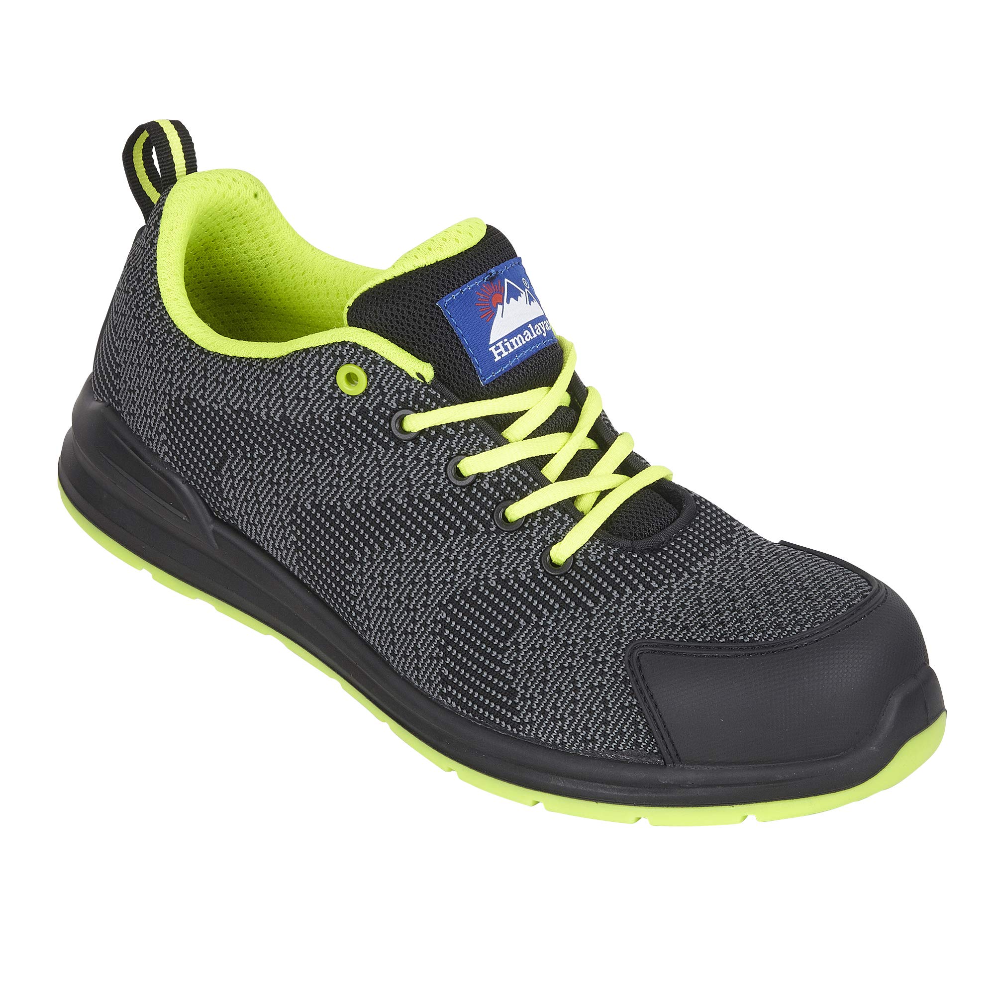 Himalayan 4341 FlyKnit Mesh Safety Trainer Shoe with Metal Free Toecap and Midsole, S1P, SRC, 16 Size, Black