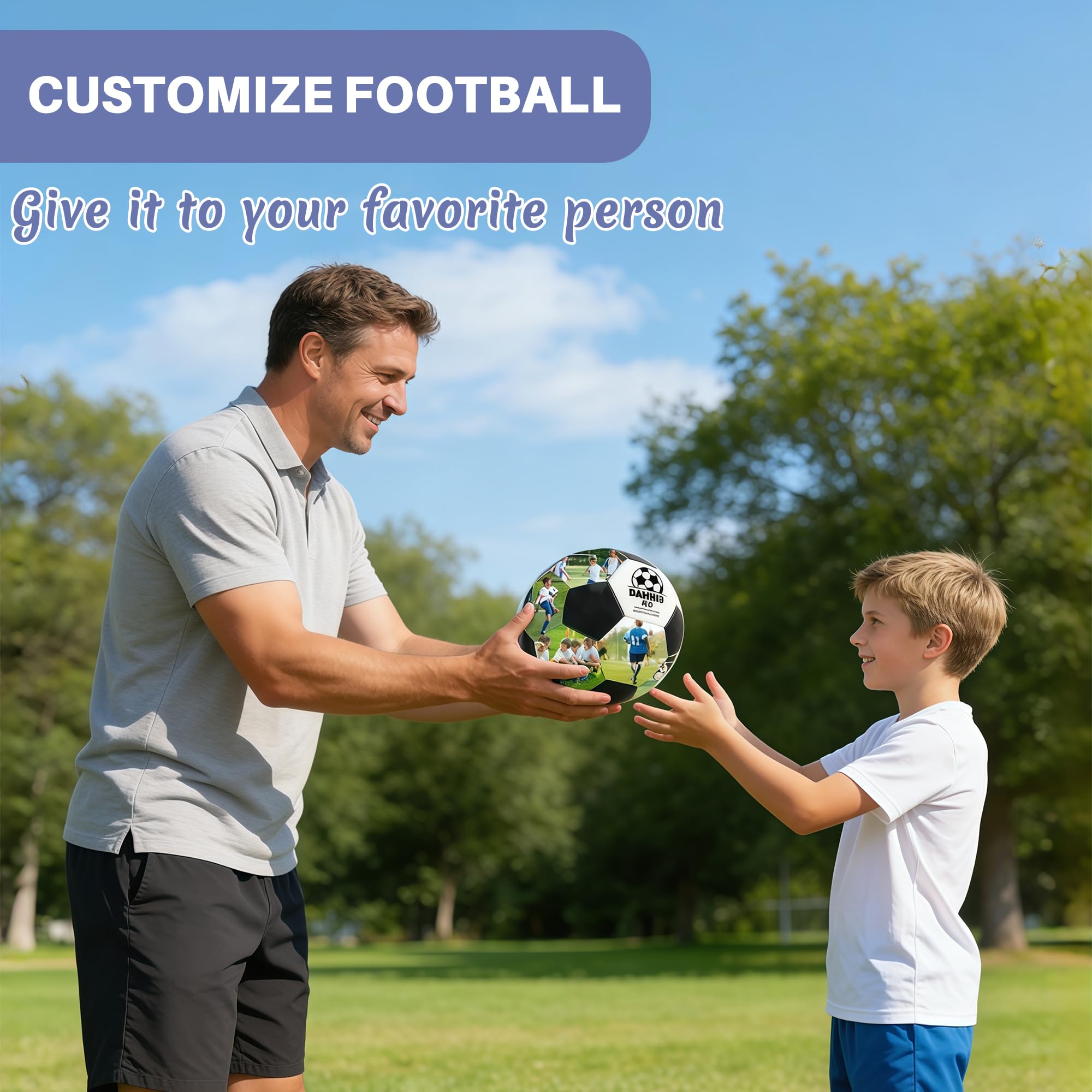 Pallone da Calcio Personalizzato con Foto & Nome, Regalo Speciale per Figli, Figlie, Fidanzati e Appassionati, Per Compleanni, Ricorrenze e come Ricordo Indimenticabile