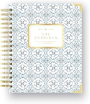 Day Designer 2026-2027 Daily Academic Planner, 7.4"x9.5", Casa Bella | July 2026 - June 2027, Glossy Laminated Cover, Wirebound, Laminated Tabs, Storage Pocket, Stickers & Snap-In Ruler